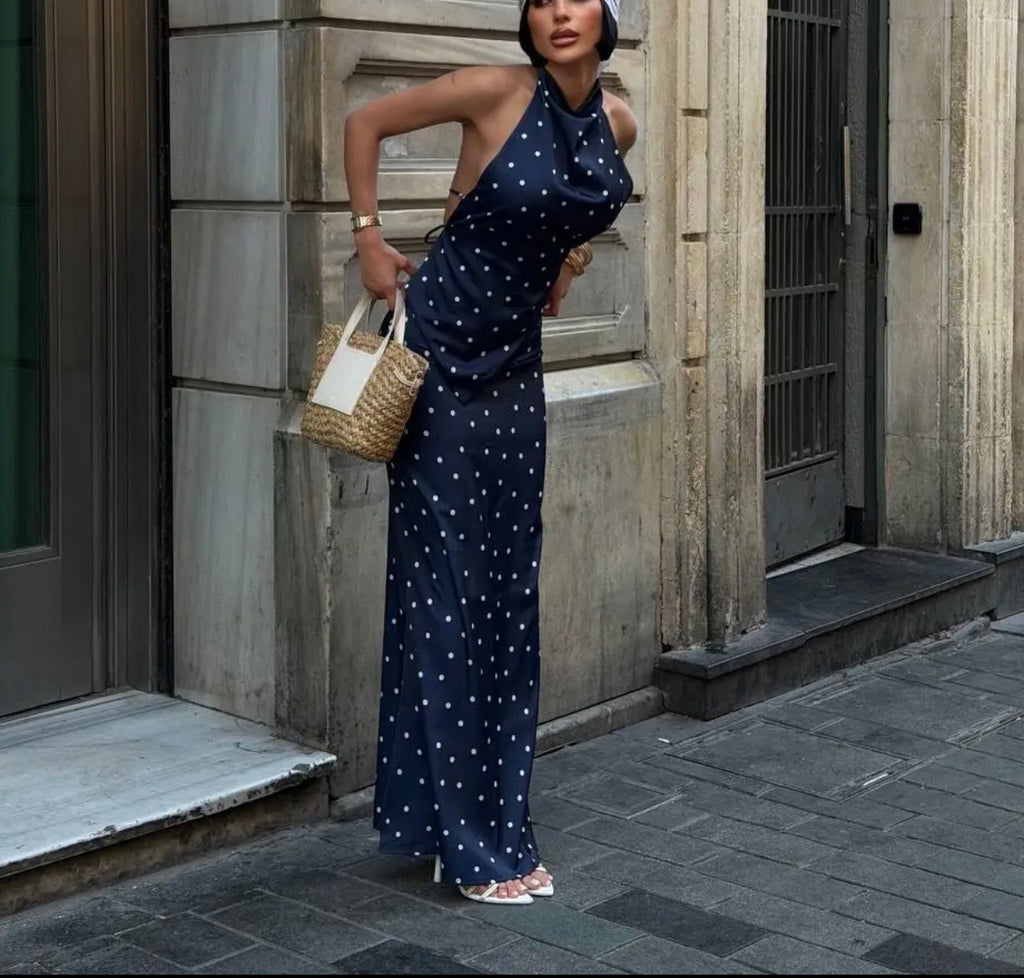 Blue in polka set