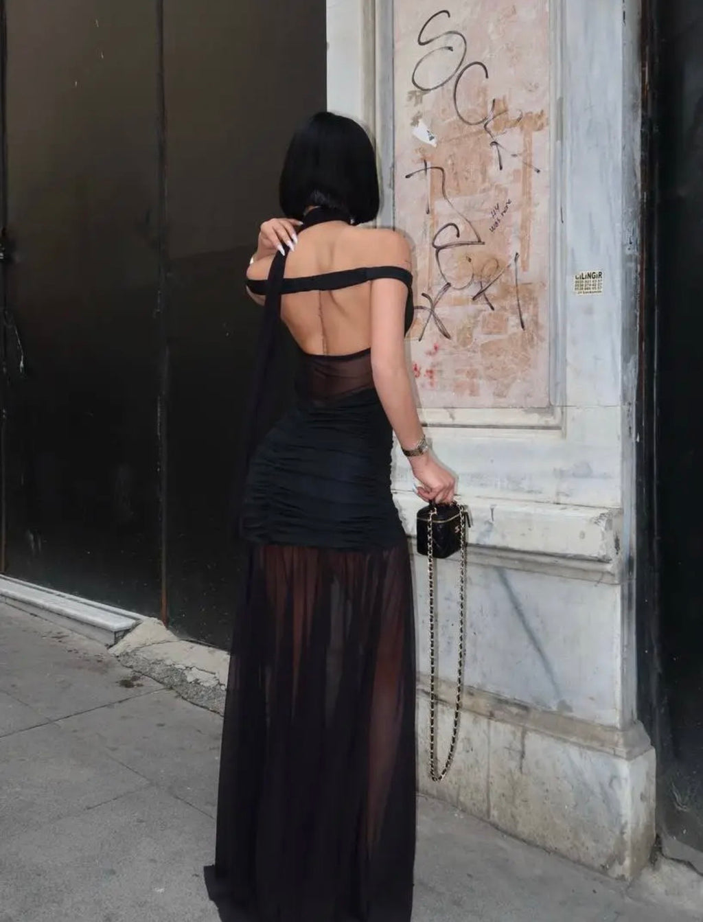 Her midnight maxi dress