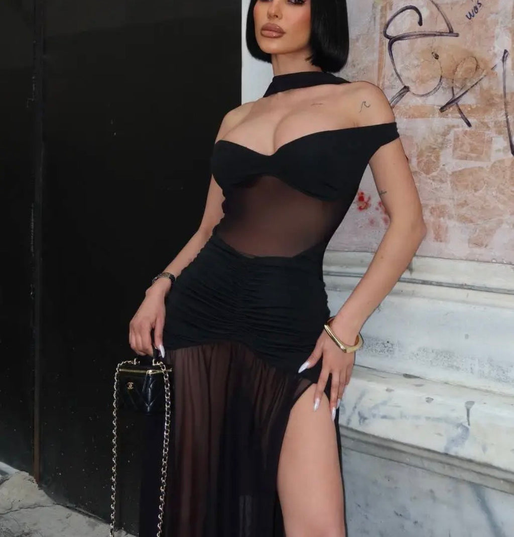 Her midnight maxi dress